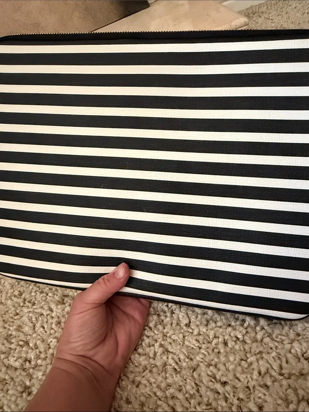 kate spade Black and White Striped Laptop Sleeve
